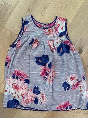 Joules Navy, Pink & White Floral Sleeveless Top